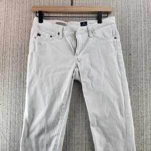 AG Adriano Goldschmied Jeans Womens 27‎ White Stilt Crop Cigarette Stretch